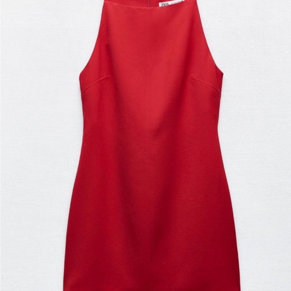 Zara Red Halter Mini Dress - Gem Zara Red Halter Mini Dress - Gem